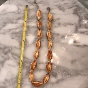 Brown and white shell necklace